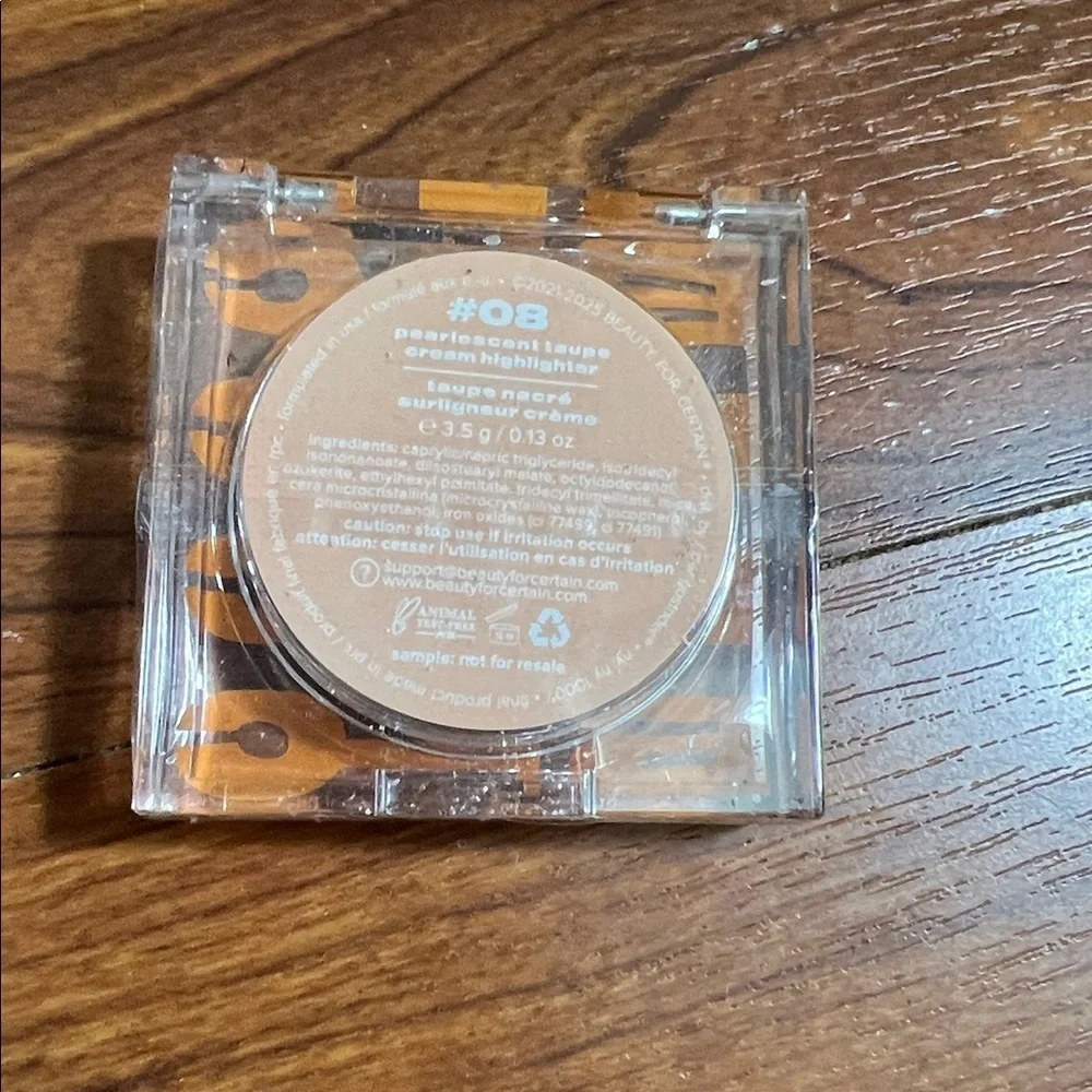 Beauty For Certain 08 Pearlescent Taupe Cream Highlighter NIP